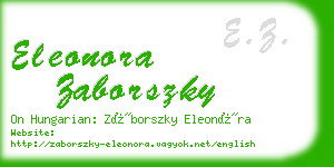 eleonora zaborszky business card
